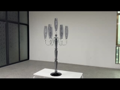 Μεγάλο 7 χεριών κρυστάλλινο κεραυνό κομψό καπνό γκρι χρώμα για τα κεντρικά κομμάτια του γάμου