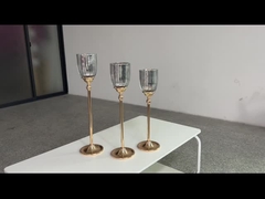 Εργοστάσιο Custom 3 PCs Set Χρυσή Βάση Ασημένια Γυαλιά Candlestick Για Γάμα Κέντρο