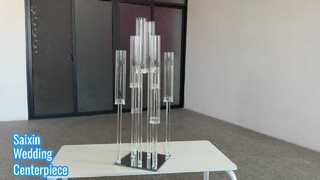 Εργοστασιακά άμεσα φθηνότερο κηροπήγιο κρυστάλλινου 8 μπράτσων για διακόσμηση κεντρικού τραπεζιού γάμου